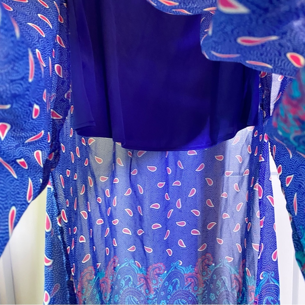 Truth Women's size M Blue Pink Paisley Floral pattern Maxi Skirt lightweight - Picture 6 of 8